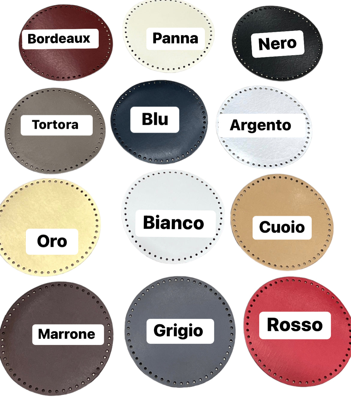 Fondo rotondo per borsa in ecopelle