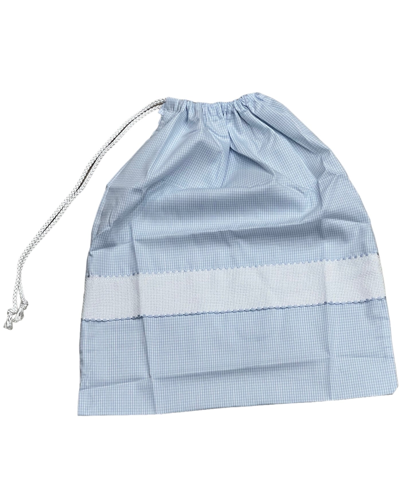 Sacco nascita con fascia di tela Aida